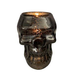 CELEBRATE IT Halloween RAVENSHEAD MANOR Skull Votive Black Iridescent